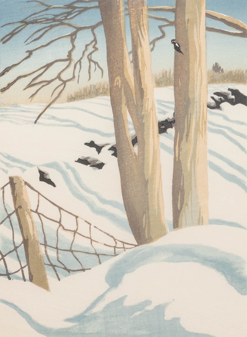 Matt Brown Winter Landscape Woodblock Prints, 2 - 8