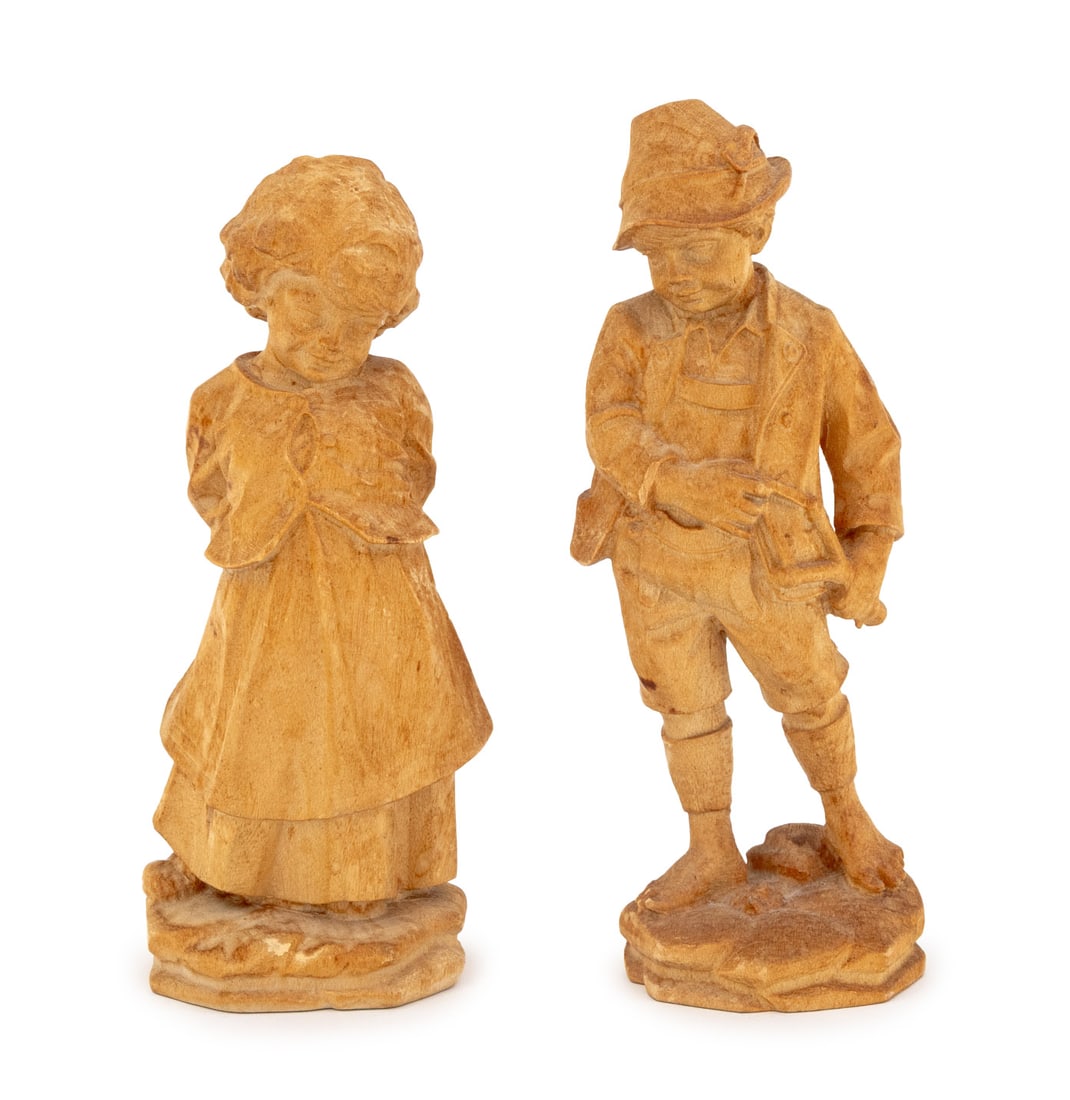 German Kuno Bierling Carved Wood Figures, 2 (1 of 8)