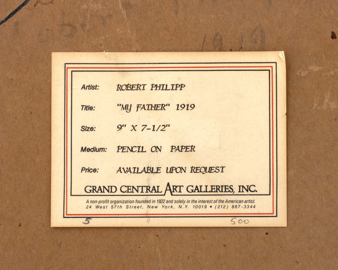 Robert Philipp "My Father" Pencil on Paper, 1919 - 5