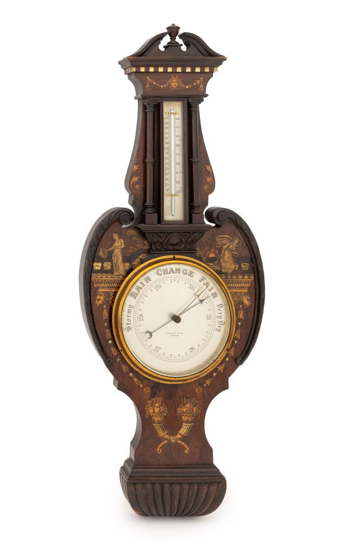 Victorian Marquetry Rosewood Framed Barometer (1 of 8)