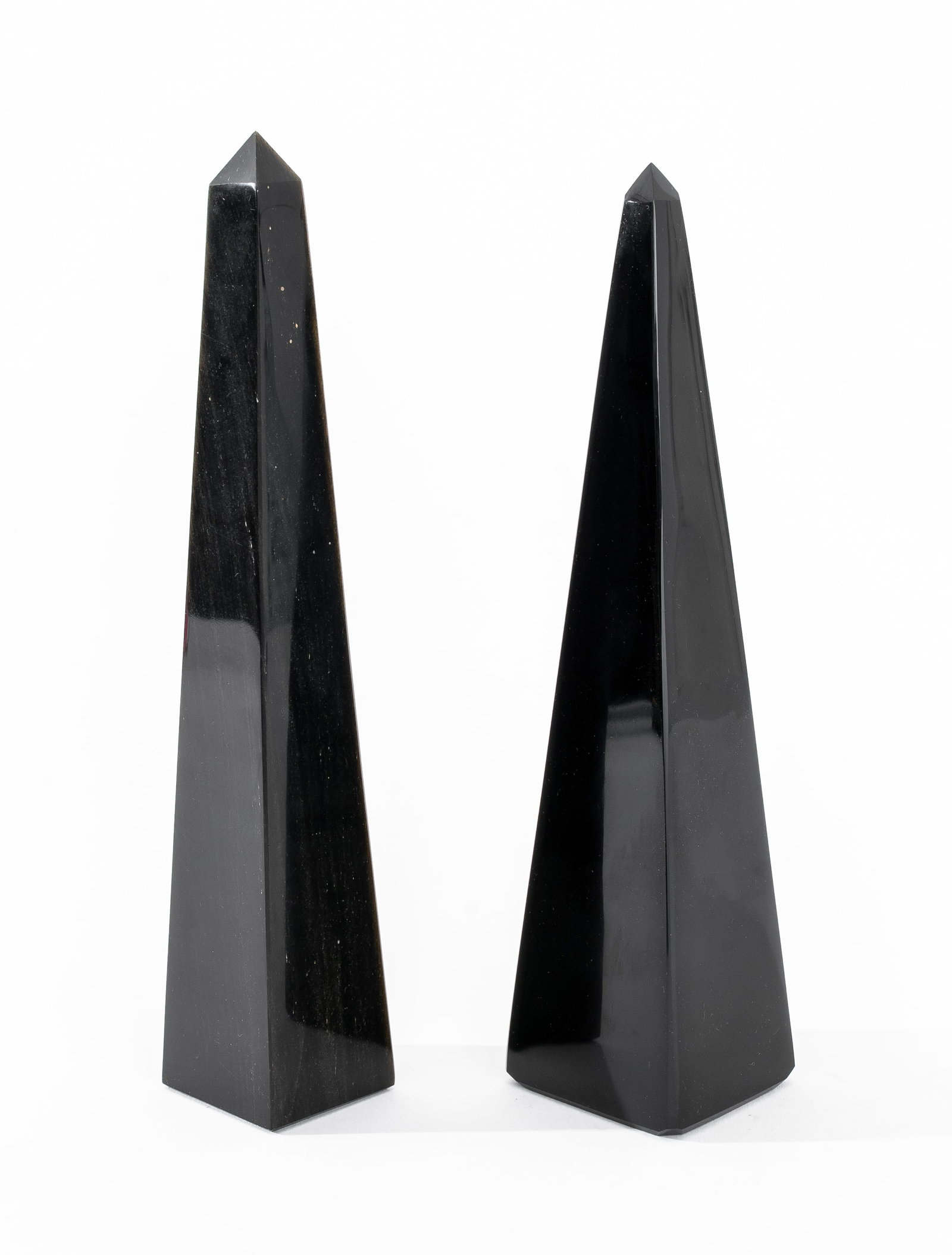 Egyptian Revival Black Glass Obelisks, Near Pair (1 of 5)
