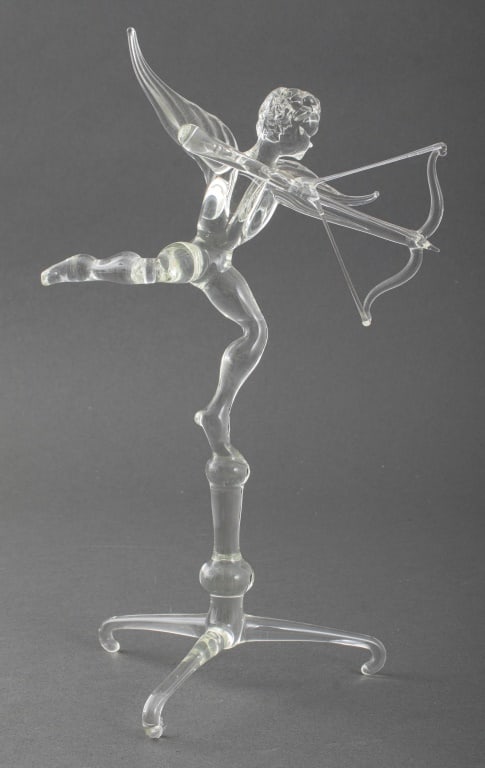 Colorless Glass Cupid Figurine (1 of 8)