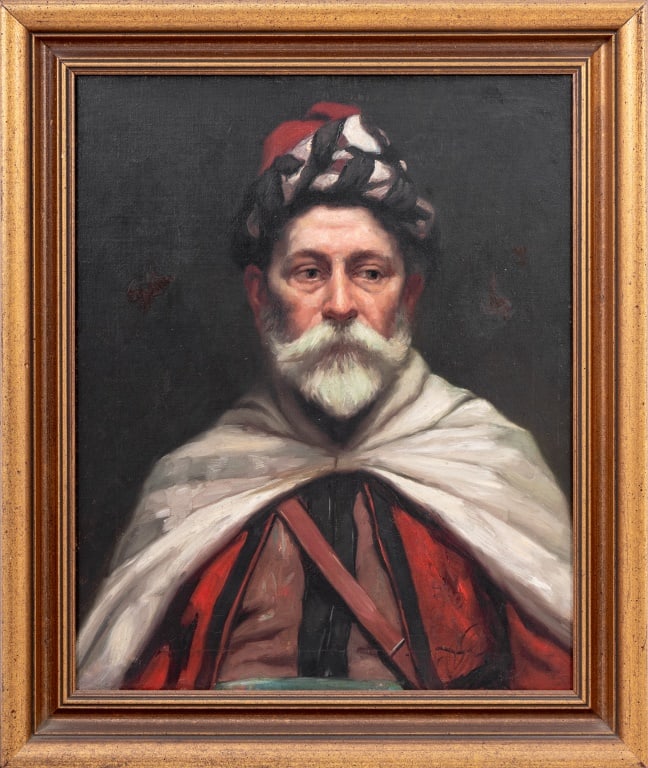 French School Portrait of an Ottoman Oil, 19th C. (1 of 4)