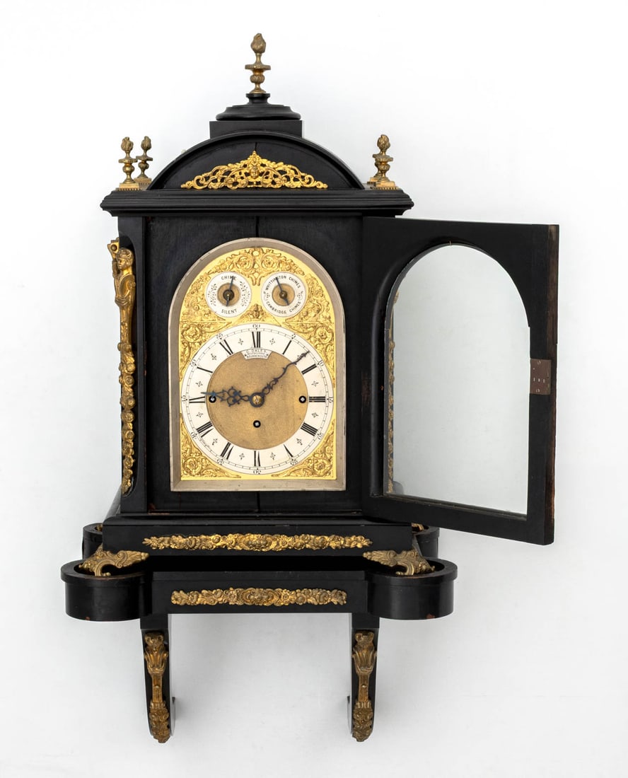 Victorian Ormolu Mounted Ebonized Bracket Clock - 3