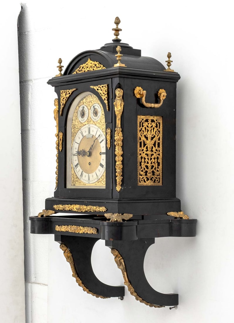 Victorian Ormolu Mounted Ebonized Bracket Clock - 4