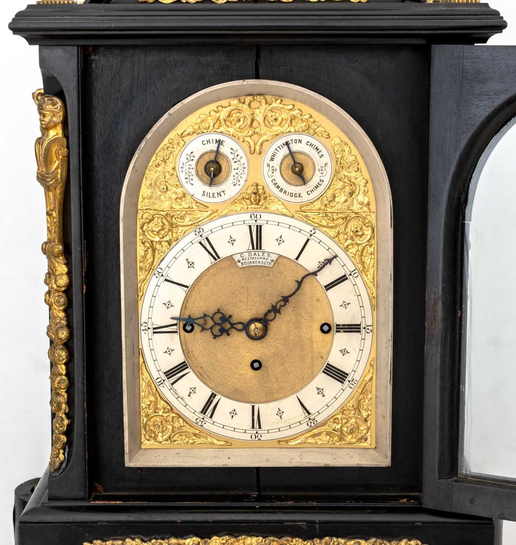 Victorian Ormolu Mounted Ebonized Bracket Clock - 5