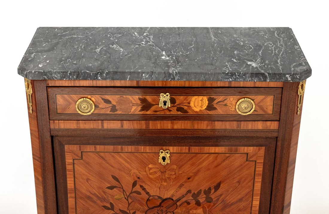 Louis XV Style Kingwood Marquetry Secretaire - 2