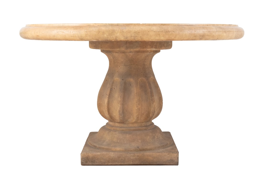 Stone Composite Circular Garden Table - 4