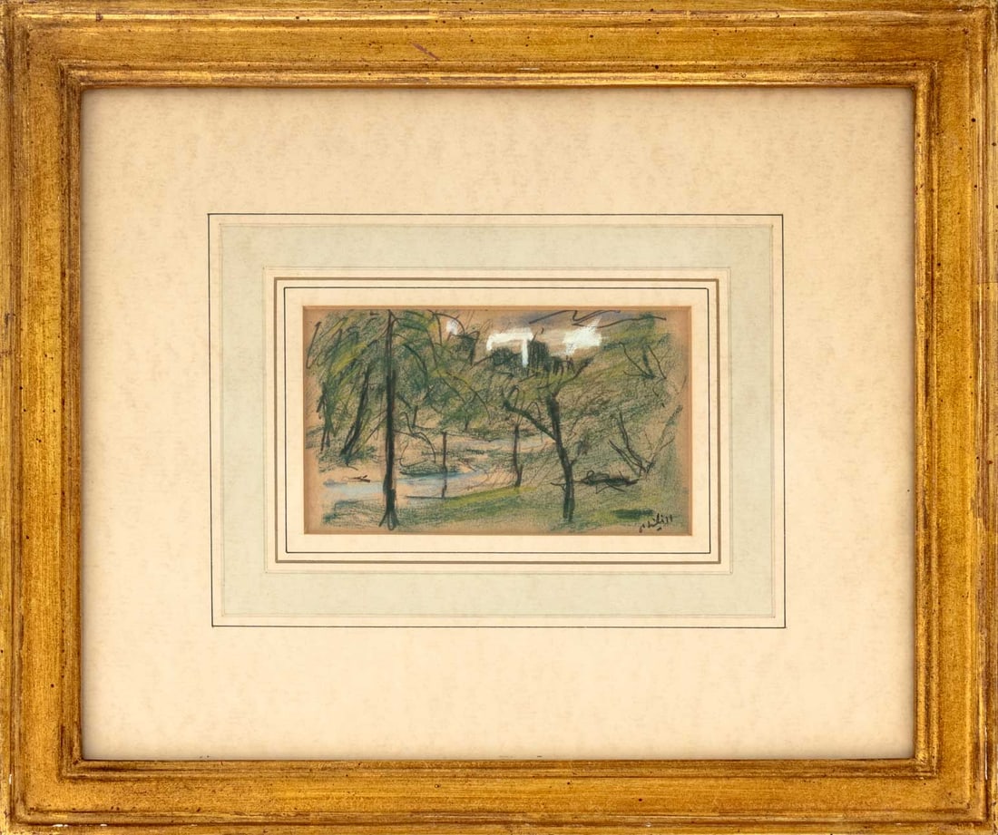 Robert Philipp Landscape Scene with Trees Pastel (1 of 5)