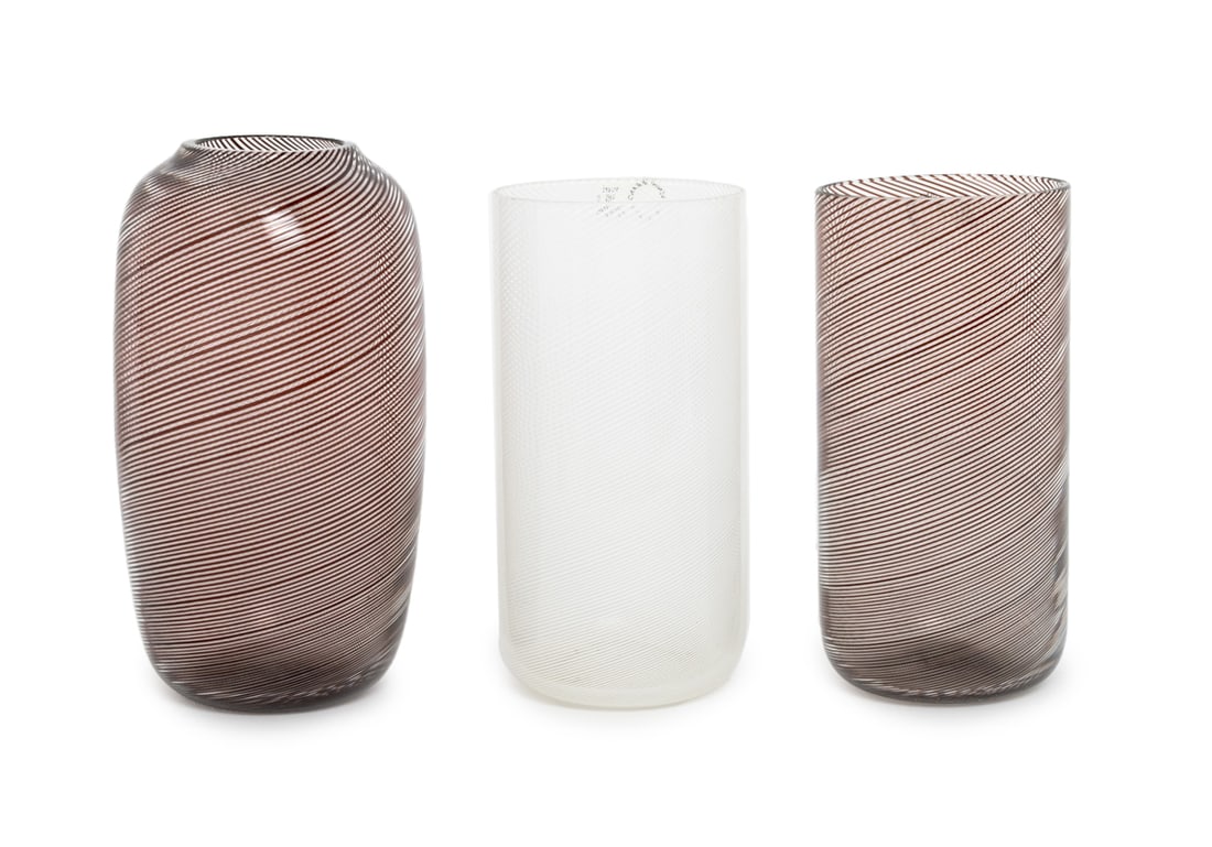 Venini Murano Latticino Glass Vases, 3 (1 of 11)