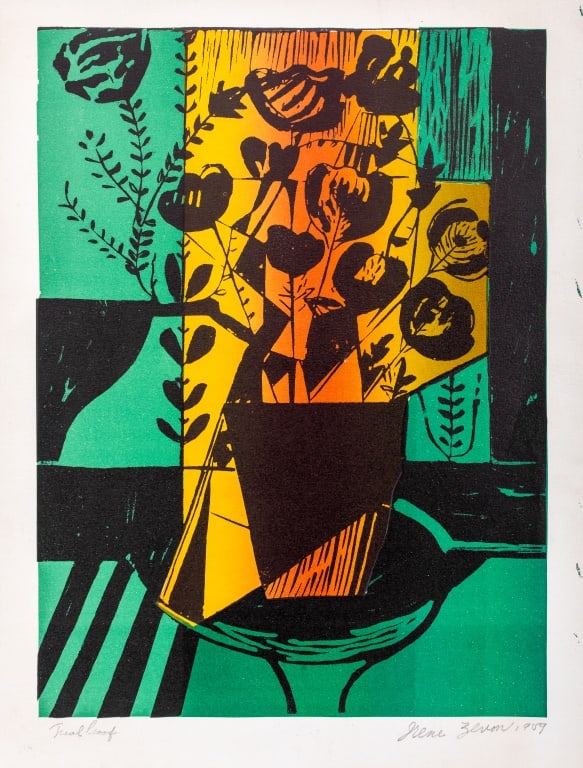 Irene Zevon Abstracted Still Life Lithograph, 1959 (1 of 8)