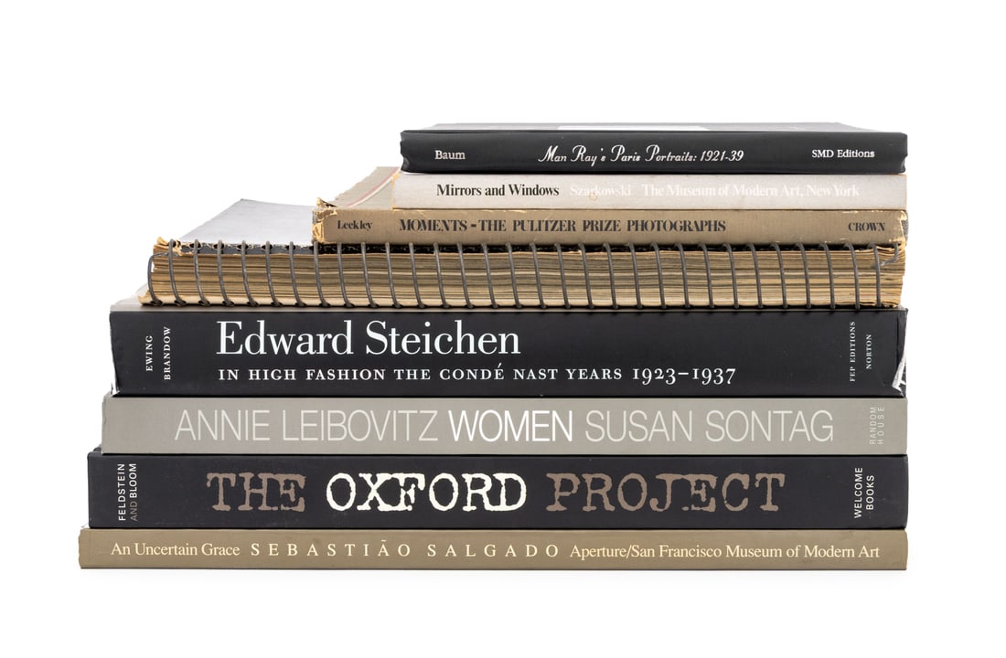 Signed, Etc. Books on Photography Collections, 8: Collection of Eight Books on Photography Collections, comprising: "The Oxford Project", Feldstein, Peter, signed, "An Uncertain Grace", Salgado, Sebastiao, signed, "Man Ray's Paris Portraits: 1921-39"