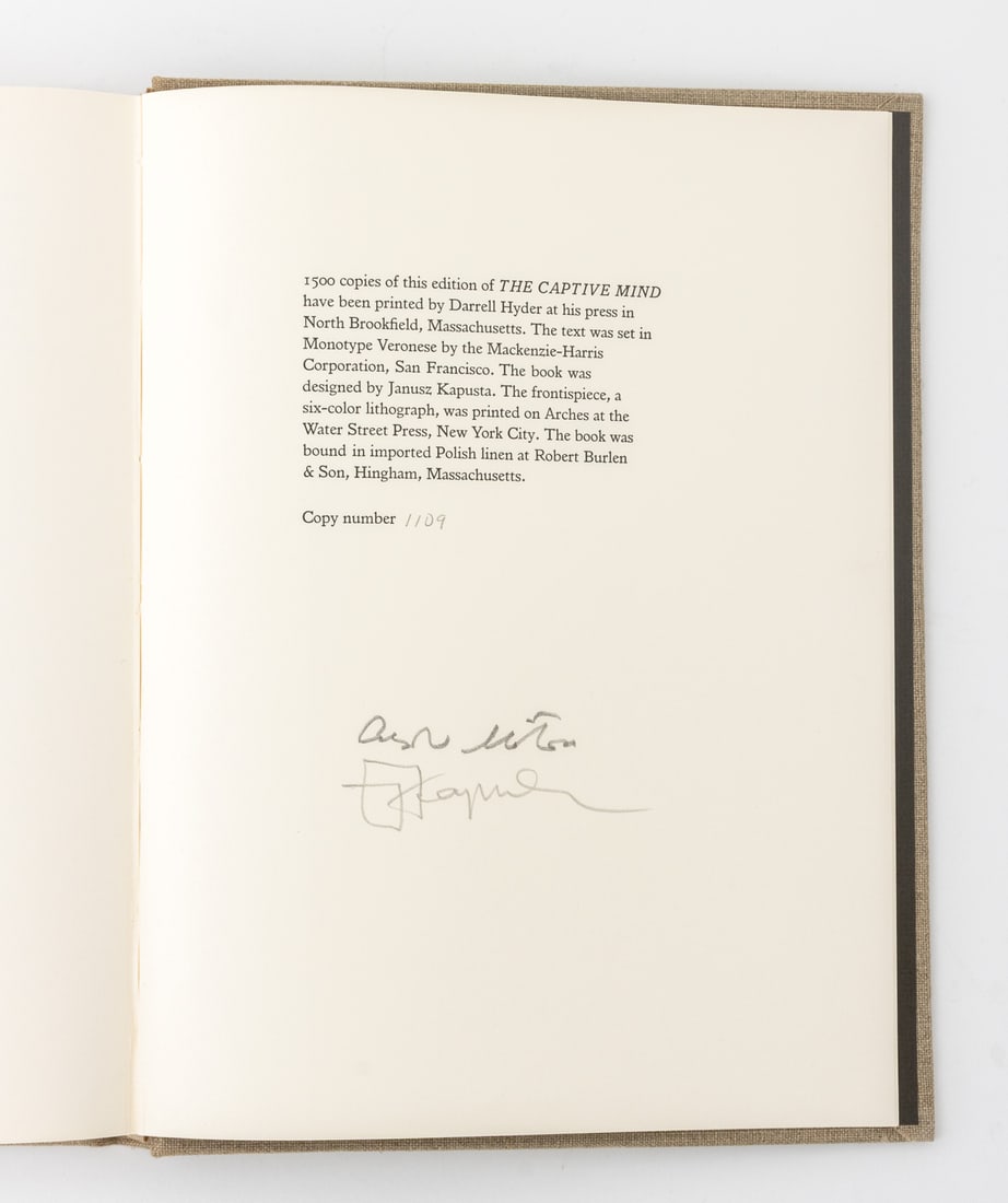 Signed "The Captive Mind", 1983 - 7