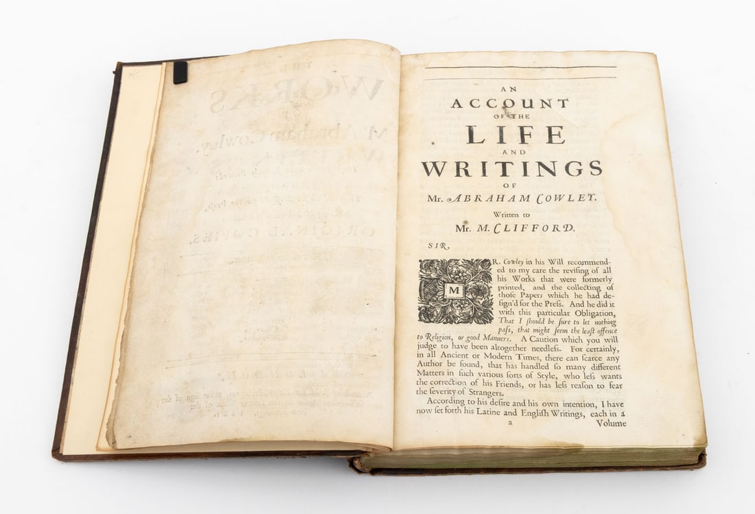 "The Works of Mr. Abraham Cowley", 1681 - 4