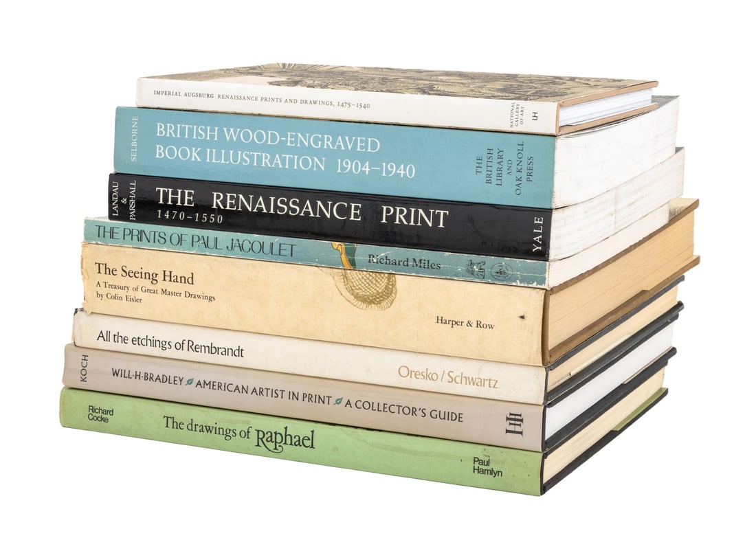 Books on Drawings and Illustrations, 8: Collection of 8 Books on Drawings and Illustrations, comprising: "Imperial Augsburg: Renaissance Prints and Drawings 1475-1540", Jecmen, Gregory and Freyda Spira, "The Renaissance Print 1480-1550", La