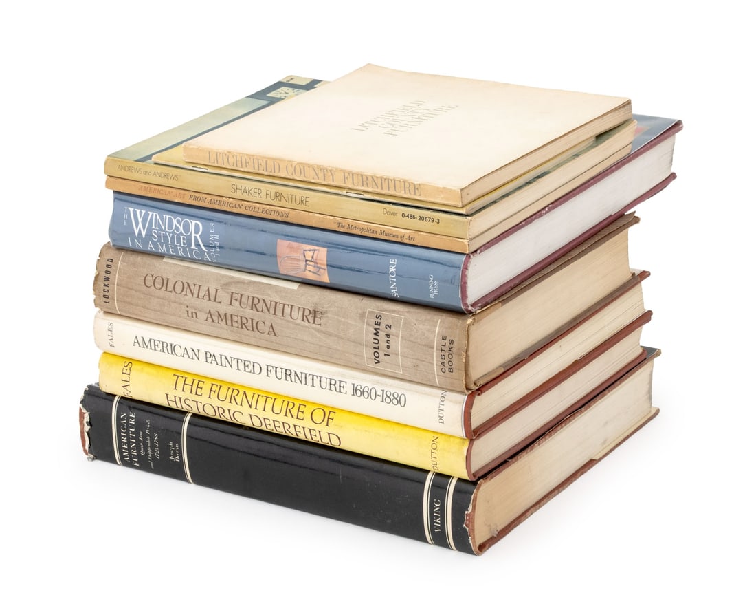 Books on American Furniture, 9: Collection of Nine Books on American Furniture, comprising: "American Furniture: Queen Anne and Chippendale Periods", Downs, Joseph, "Shaker Furniture", Andrews, Edward Deming and Faith Andrews, "Furn