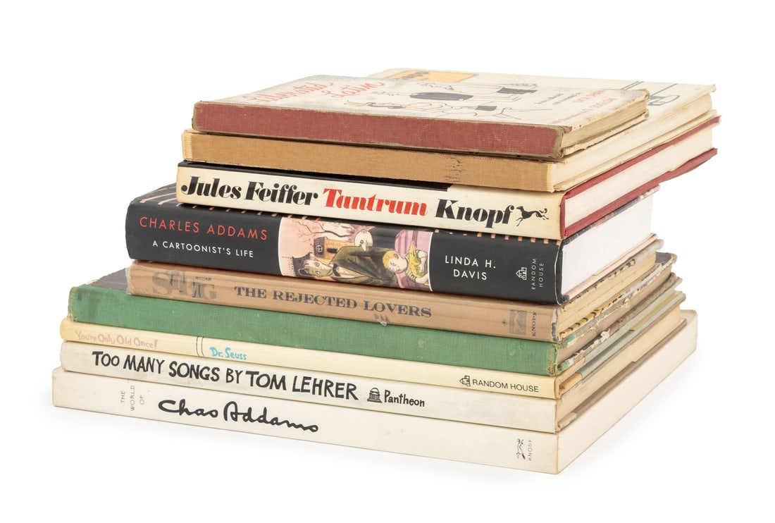 Books on Illustrators and Cartoonists, 9: Collection of Nine Books on Illustrators and Cartoonists, comprising: "Too Many Songs by Tom Lehrer with Not Enough Drawings", Searle, Ronald, "The Flippin' Best of Andy Capp", Smythe, "Tantrum", Feif