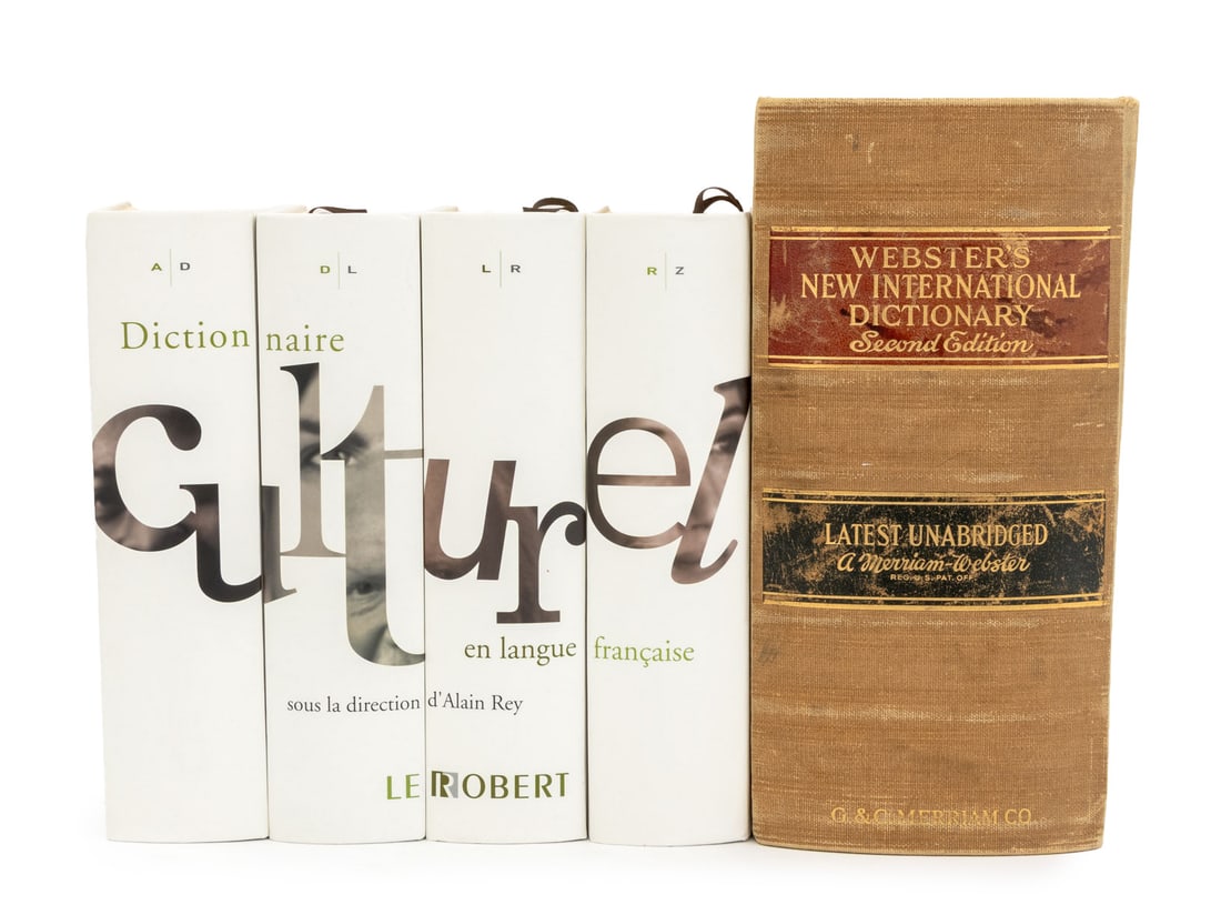 French and English Dictionaries, 5: Collection of Five French and English Dictionaries, comprising: ed.: Le Robert, "Dictionnaire culturel en langue Francaise", Paris: Dictionnaires Le Robert, 2005, complete 4 volume set; and "Webster's