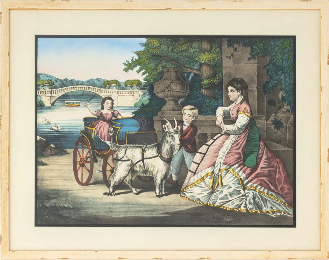 George Schlegel "Central Park" Lithograph, c. 1870 (1 of 5)