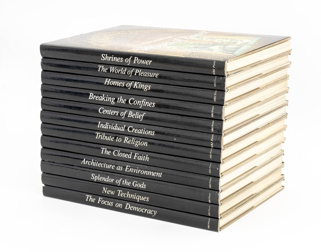 Flavio Conti "The Grand Tour", 12 Volumes: Collection of 12 Volumes of "The Grand Tour" by Flavio Conti, comprising: "Homes of Kings", "The World of Pleasure", "Individual Creations", "Centers of Belief", "Breaking the Confines", "Architecture