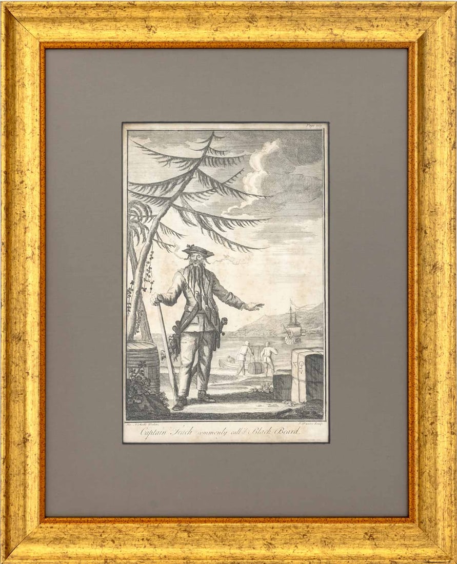 After Joseph Nicholls Blackbeard Etching, 18th C. (1 of 6)