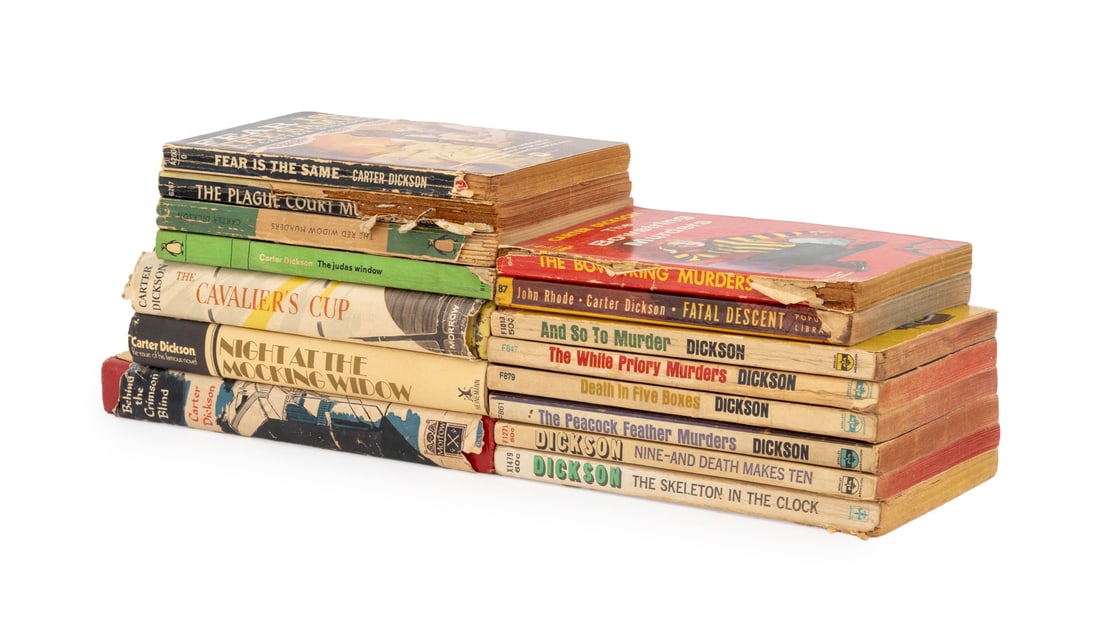 Carter Dickson Books, 15: Collection of 15 Carter Dickson Books, comprising: "The Peacock Feather Murders", "The Plague Court Murders", "Death in Five Boxes", "The Red Widow Murders", "The Judas Window", "Fear is the Same",