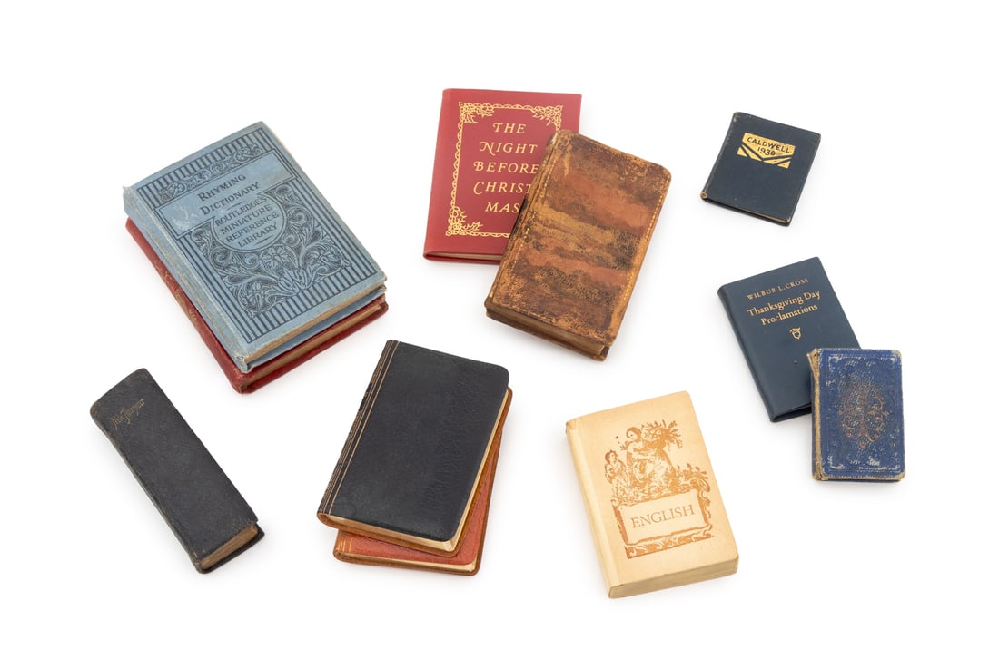Collection of Miniature Books, 11: Collection of 11 Miniature Books, comprising: "The Nightmare Before Christmas", Moore, Clement C., "The Little Gem, a Christmas, New Years, and Birthday Present", "A Compact Rhyming Dictionary",