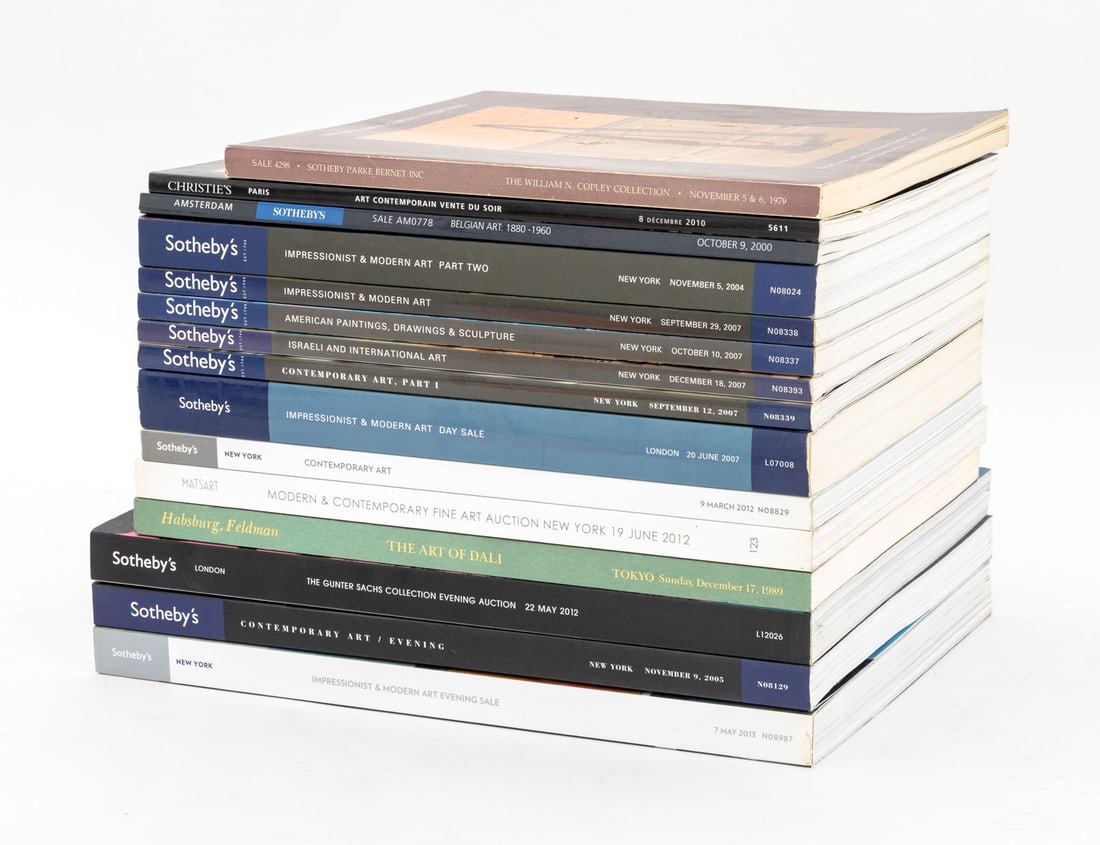Sotheby's, Etc. Auction Catalogs, 15: Collection of 15 Auction Catalogs, comprising: "Sotheby's American Paintings, Drawing & Sculpture", Oct 10, 2007, "Habsburg Feldman The Art of Dali", Dec 17, 1989, "Sotheby's Belgium Art: 1880-1960",