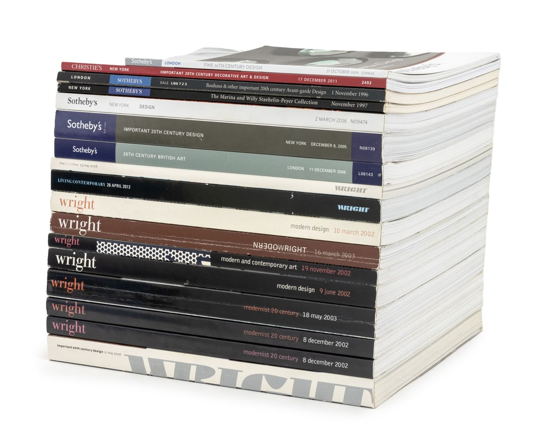 Sotheby's, Christie's, Wright Auction Catalogs, 17: Collection of 17 Auction Catalogs, comprising: "Wright Important 20th Century Design", May 21, 2006, two copies of "Wright Modernist 20 Century", Dec 8, 2002, "Wright Modern Design", March 10, 2002,