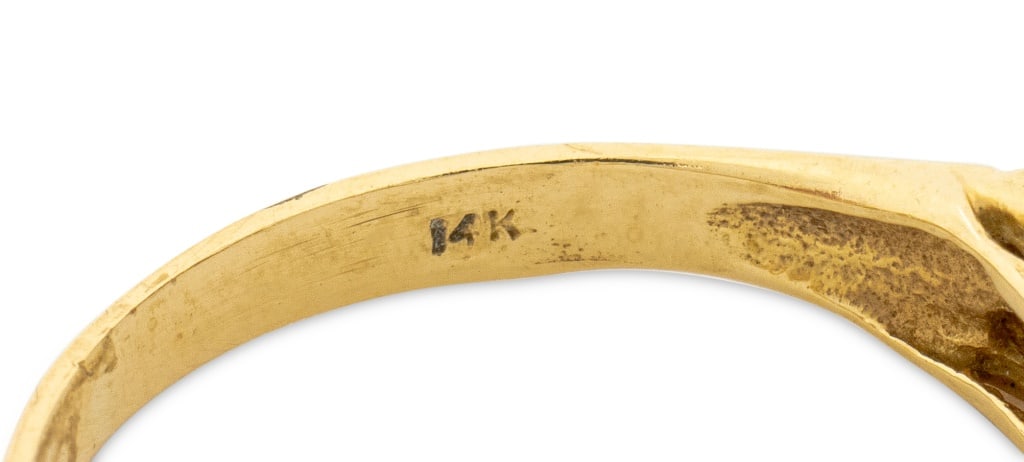 14K Yellow Gold Ruby and Diamond Cluster Ring - 6