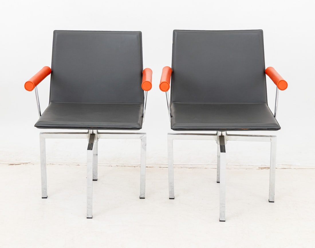 Il Loft "HI.02" Hils Leather Swivel Armchairs, Pr. - 2