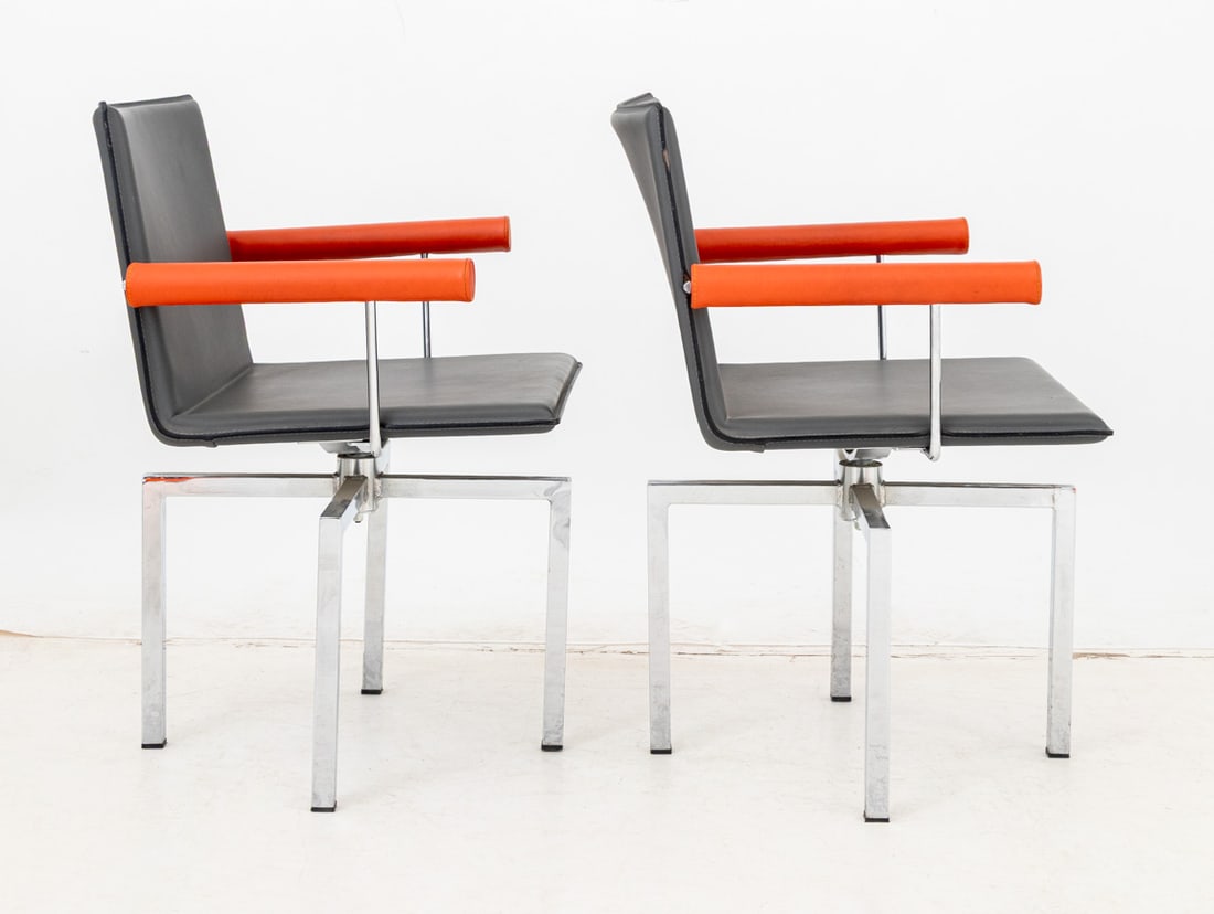 Il Loft "HI.02" Hils Leather Swivel Armchairs, Pr. - 4