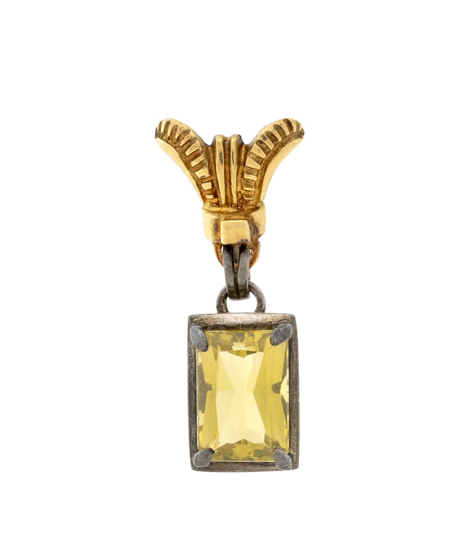 18K Yellow Gold Sterling Silver Citrine Pendant (1 of 5)