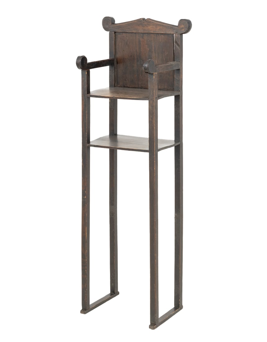 Korean Carved Wood Two-Tier Ancestor Altar Chair (1 of 6)