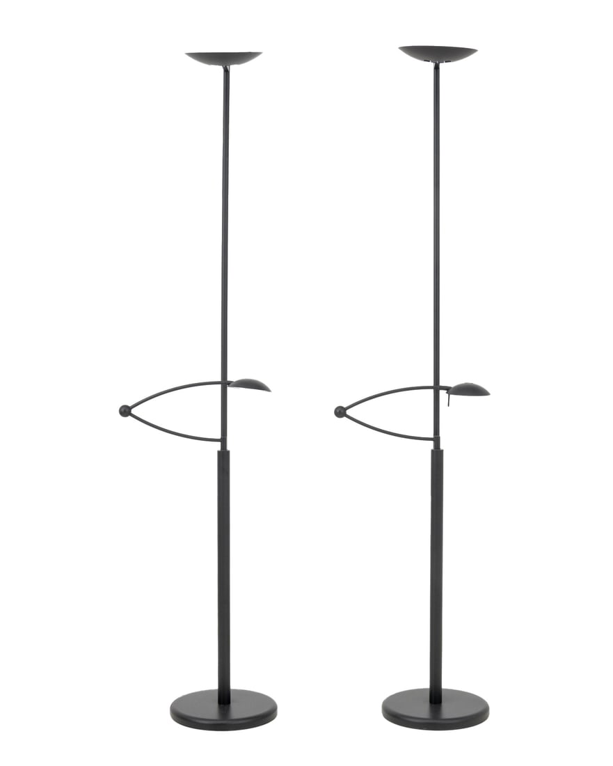 Estiluz Black Metal Adustable Floor Lamps, Pair (1 of 10)