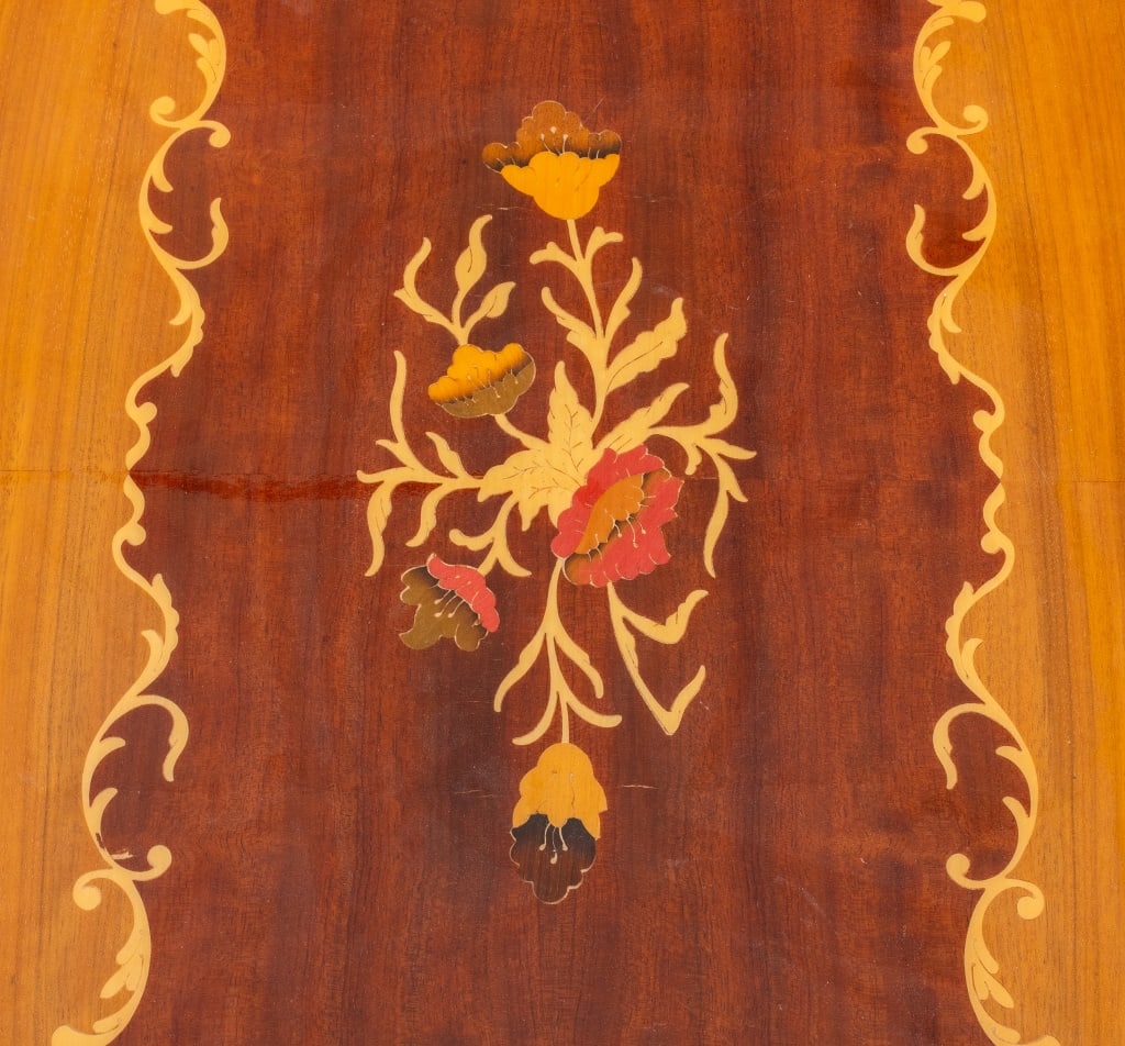 Italian Marquetry Mahogany Bar Cart - 2