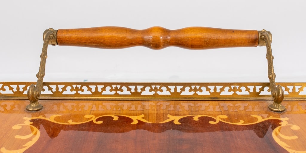 Italian Marquetry Mahogany Bar Cart - 9