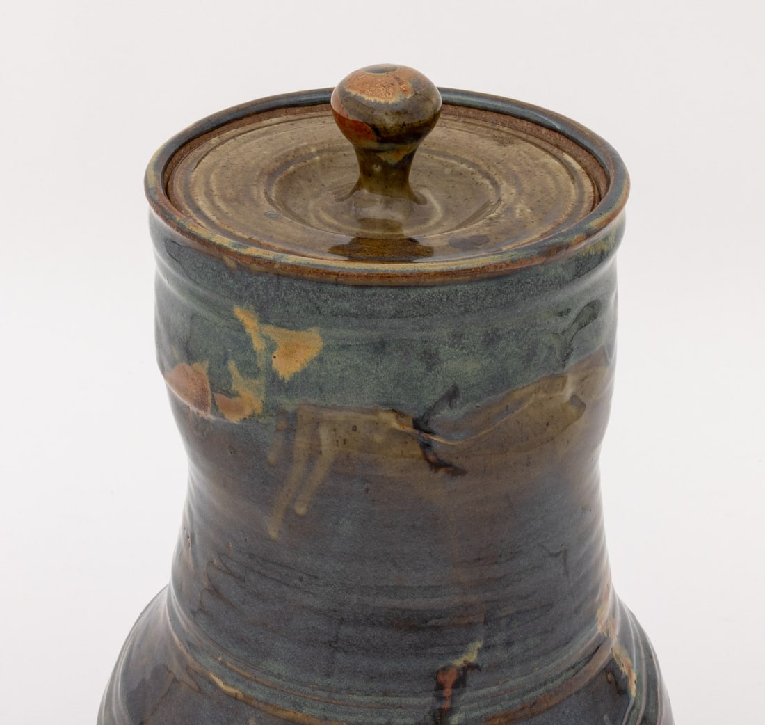 John Glick Polychrome Glazed Pottery Covered Jar - 2