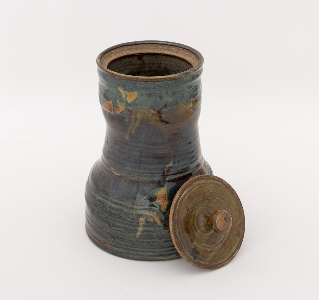 John Glick Polychrome Glazed Pottery Covered Jar - 4