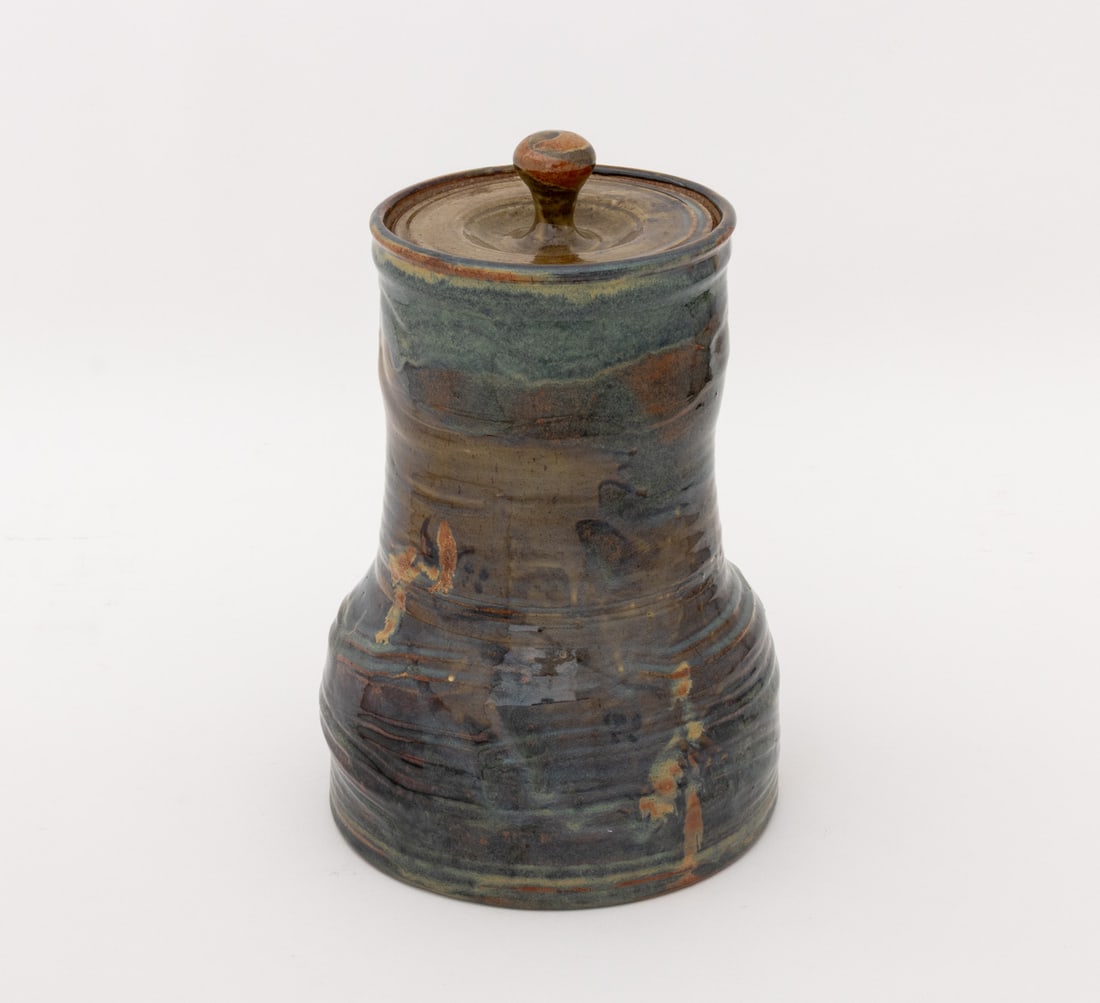 John Glick Polychrome Glazed Pottery Covered Jar - 6
