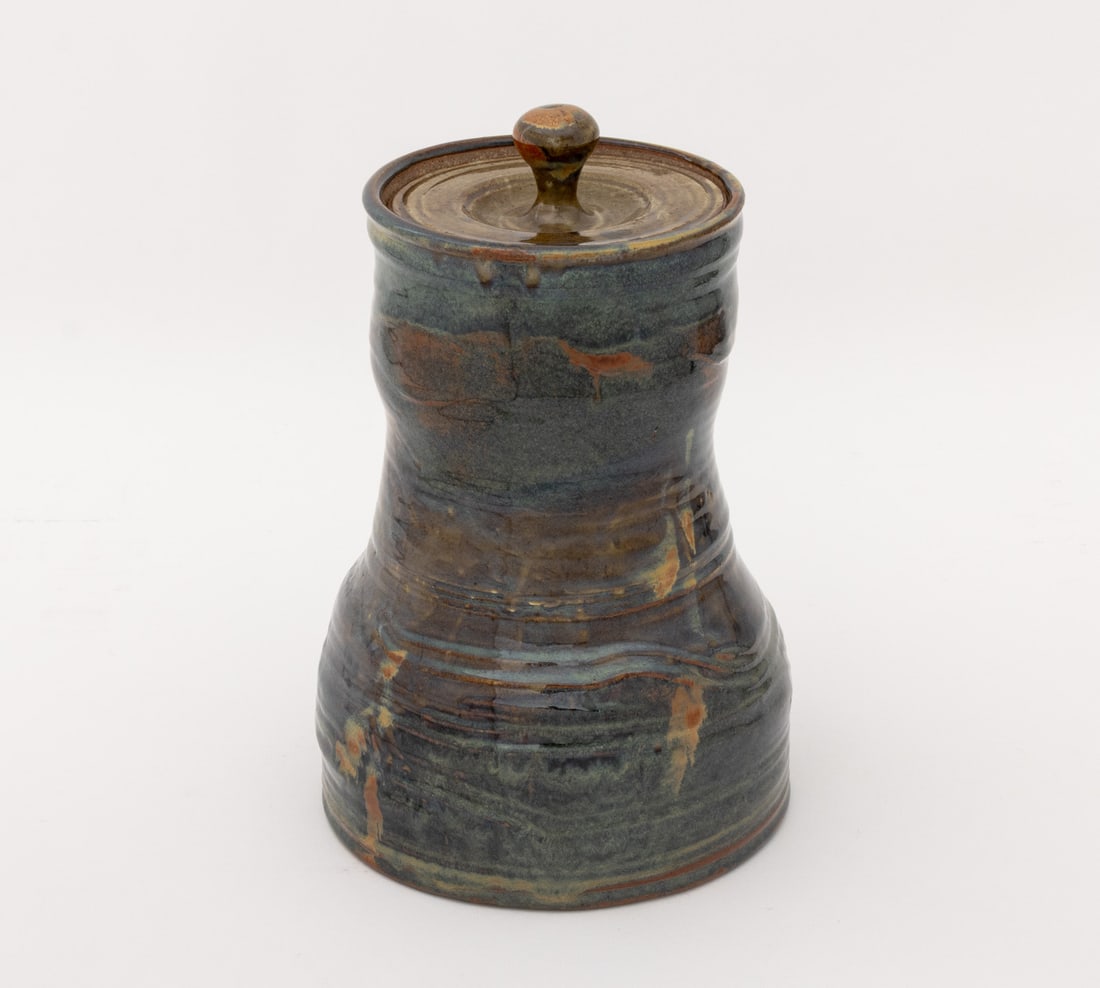 John Glick Polychrome Glazed Pottery Covered Jar - 7