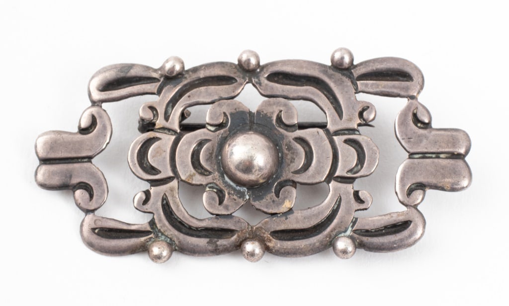 Taxco Mexican Sterling Silver Brooch (1 of 5)