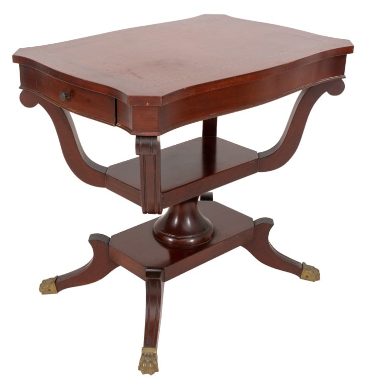 Eclectic Style Inlaid Mahogany Side Table (1 of 9)