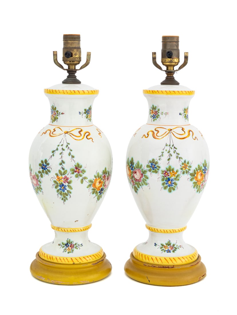 Italian Porcelain Baluster Form Lamps (1 of 5)