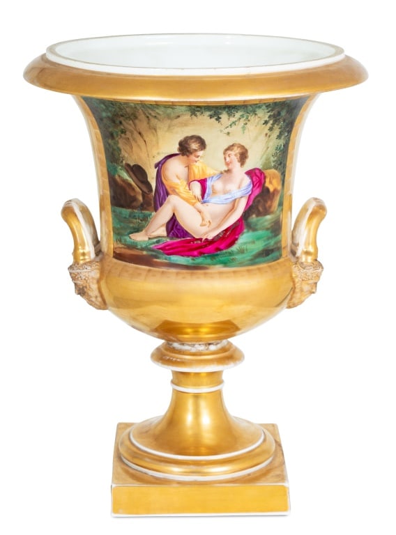 German Porcelain Campagna Urn Vase, 19th C. (1 of 4)