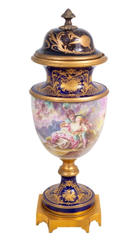 Sevres Blue Ground Covered Baluster Vase (1 of 8)