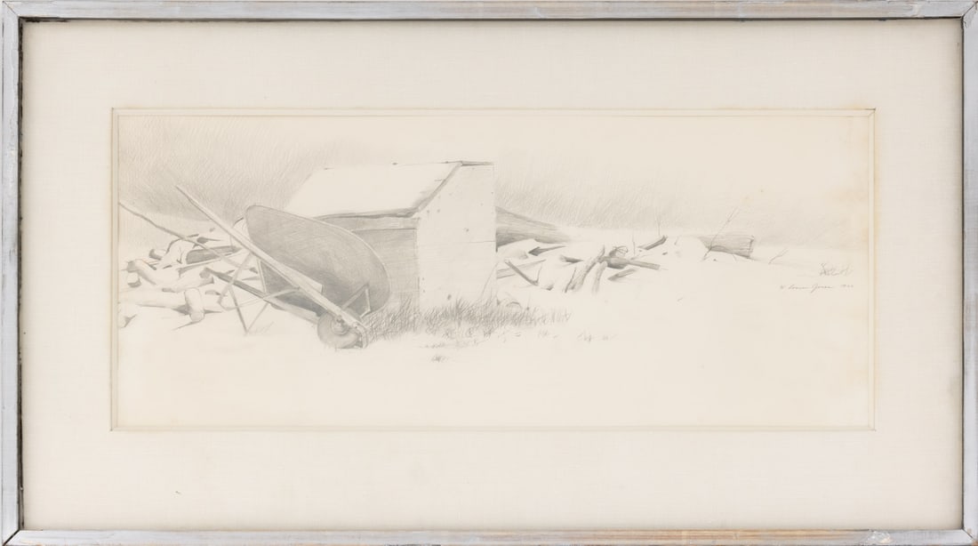Walter Lewis Jones Junkyard Pencil on Paper, 1966 (1 of 5)
