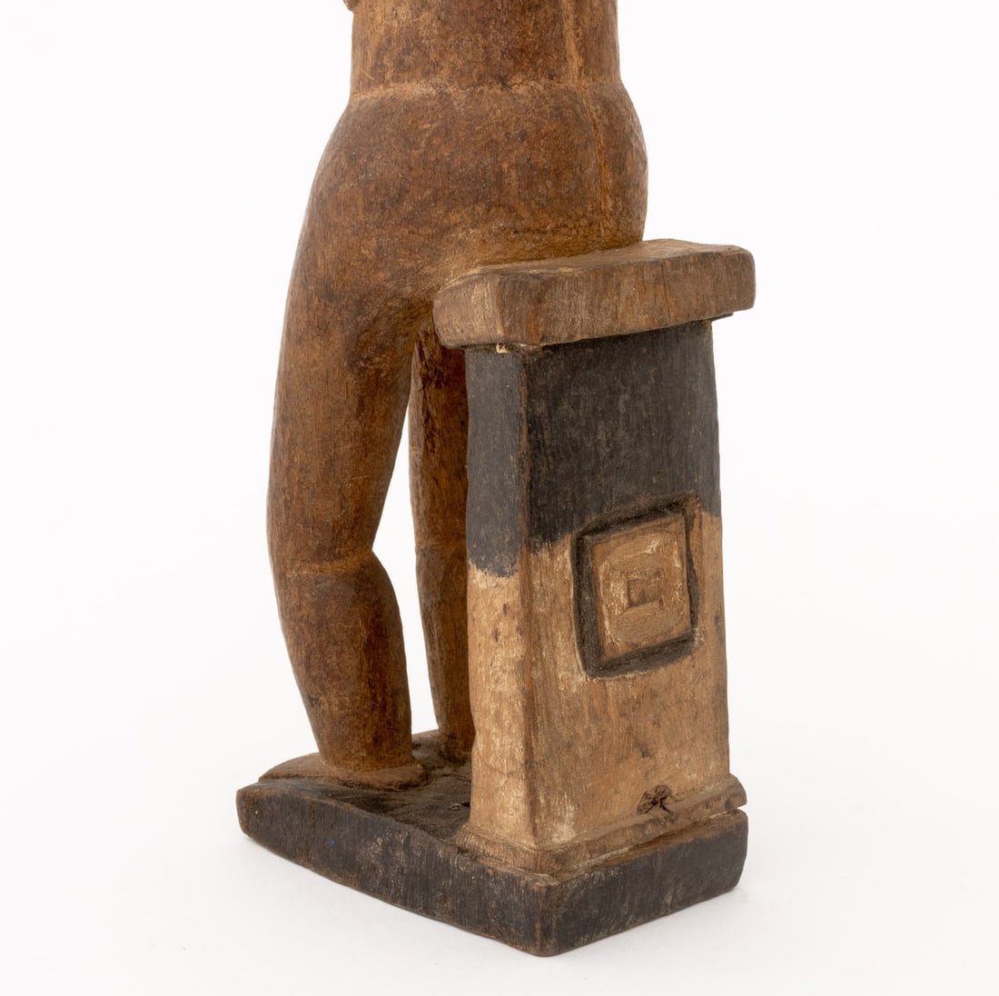 African Baule Carved Wood Seated Figure Sculpture - 7