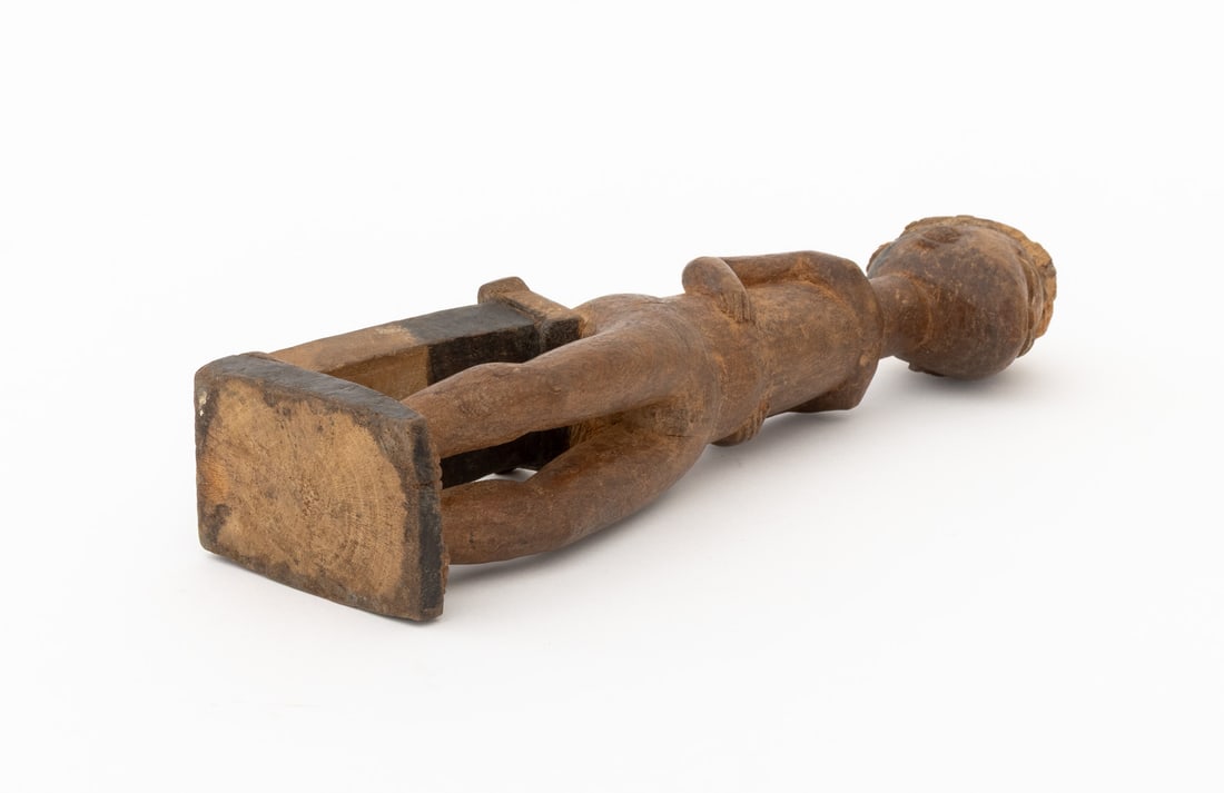 African Baule Carved Wood Seated Figure Sculpture - 8