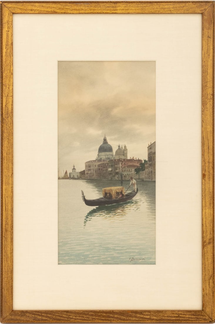 Eugenio Benvenuti Gran Canal Scene Watercolor (1 of 5)